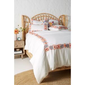 New Anthropologie Embroidered Petunia Duvet Cover Twin Size